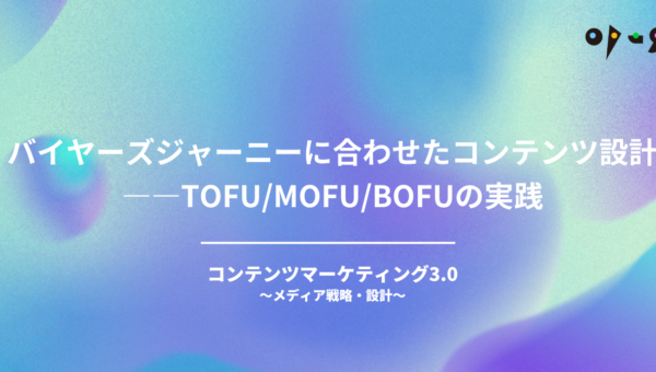 バイヤーズジャーニーに合わせたコンテンツ設計——TOFU/MOFU/BOFUの実践